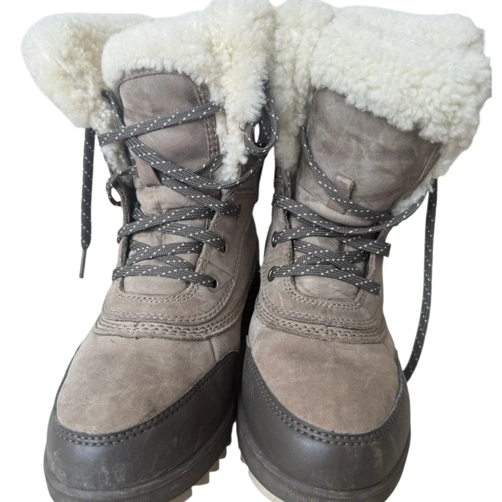 SOREL Women's Torino II Parc Shearling Waterproof Winter Boots Taupe 7.5